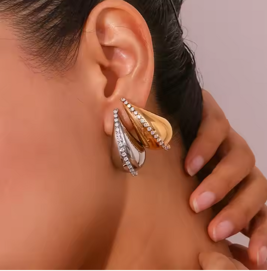 Zircon Petal Flower Necklace Set